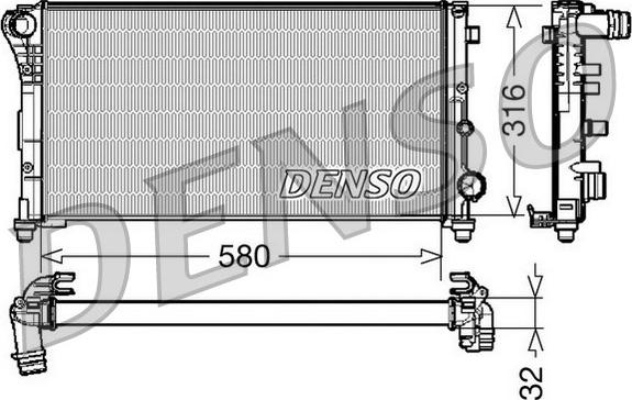 Denso DRM09084 - Радіатор, охолодження двигуна autozip.com.ua