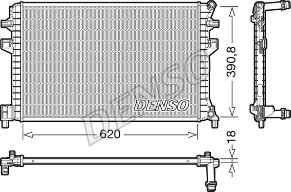 Denso DRM02018 - Радіатор, охолодження двигуна autozip.com.ua