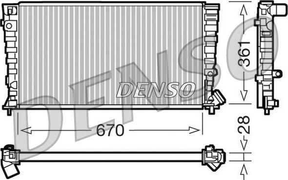 Denso DRM07030 - Радіатор, охолодження двигуна autozip.com.ua
