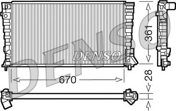 Denso DRM07020 - Радіатор, охолодження двигуна autozip.com.ua
