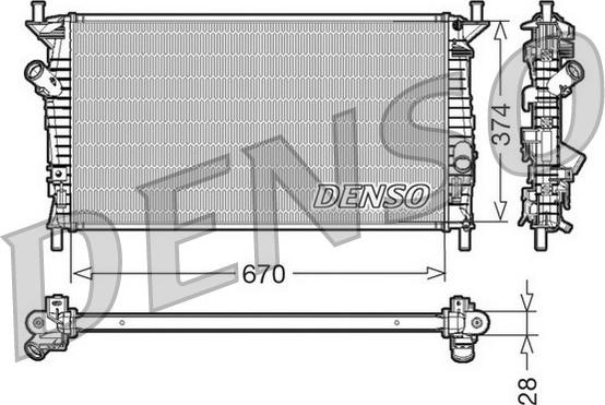 Denso DRM10074 - Радіатор, охолодження двигуна autozip.com.ua