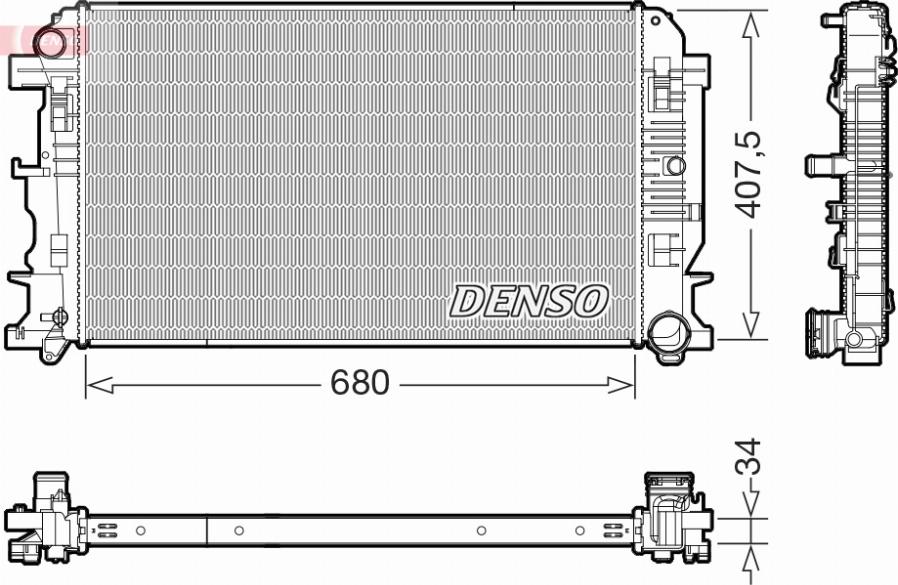 Denso DRM17117 - Радіатор, охолодження двигуна autozip.com.ua
