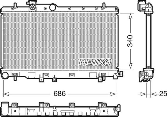 Denso DRM36020 - Радіатор, охолодження двигуна autozip.com.ua