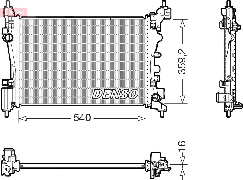 Denso DRM20130 - Радіатор, охолодження двигуна autozip.com.ua