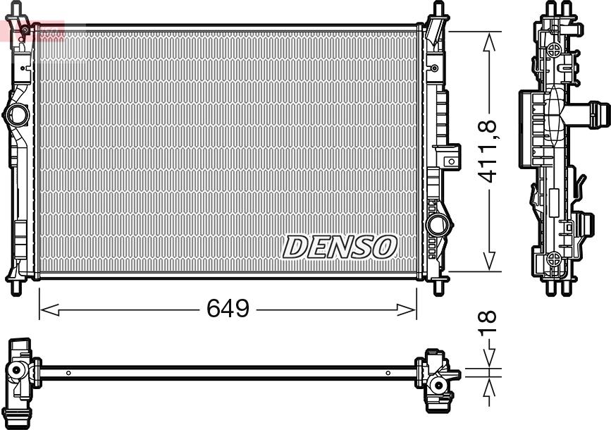 Denso DRM21103 - Радіатор, охолодження двигуна autozip.com.ua