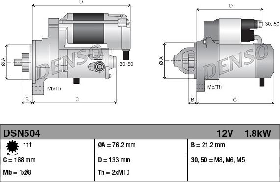Denso DSN504 - Стартер autozip.com.ua