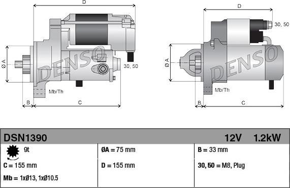 Denso DSN1390 - Стартер autozip.com.ua