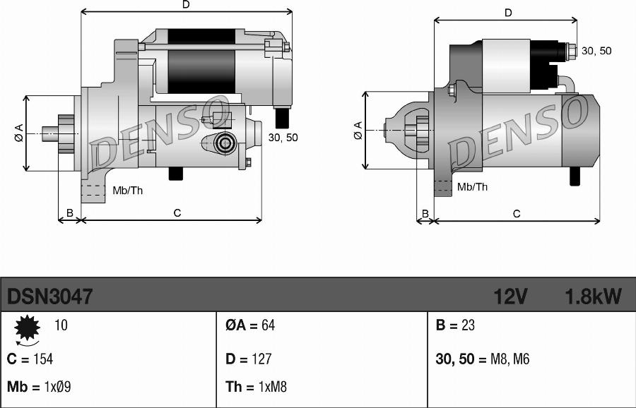 Denso DSN3047 - Стартер autozip.com.ua