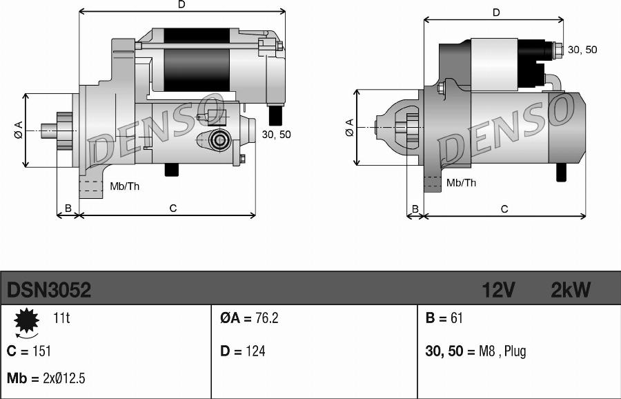 Denso DSN3052 - Стартер autozip.com.ua