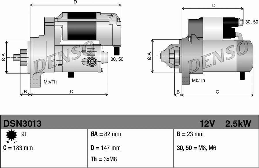 Denso DSN3013 - Стартер autozip.com.ua