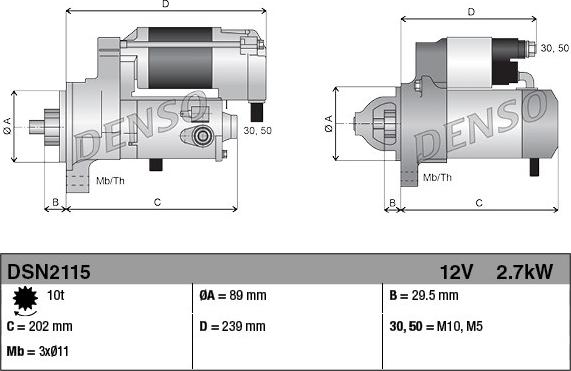 Denso DSN2115 - Стартер autozip.com.ua