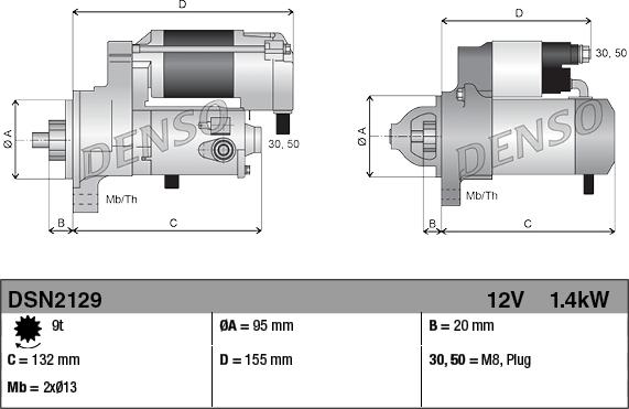 Denso DSN2129 - Стартер autozip.com.ua