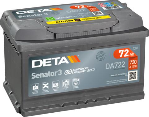 DETA DA722 - Стартерна акумуляторна батарея, АКБ autozip.com.ua