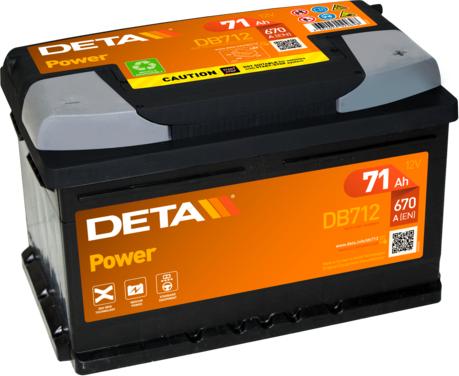 DETA DB712 - Стартерна акумуляторна батарея, АКБ autozip.com.ua