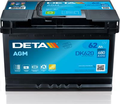 DETA DK620 - Стартерна акумуляторна батарея, АКБ autozip.com.ua