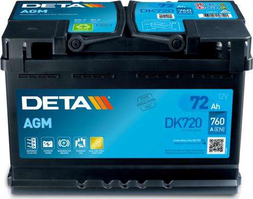 DETA DK720 - Стартерна акумуляторна батарея, АКБ autozip.com.ua