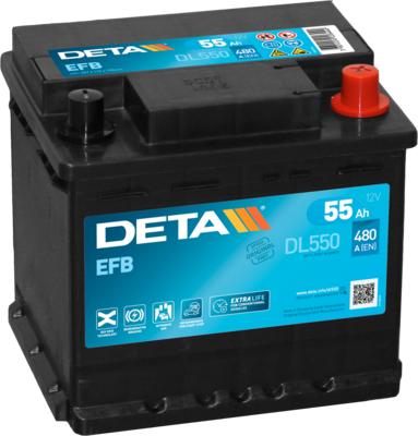DETA DL550 - Стартерна акумуляторна батарея, АКБ autozip.com.ua