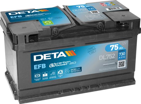 DETA DL752 - Стартерна акумуляторна батарея, АКБ autozip.com.ua