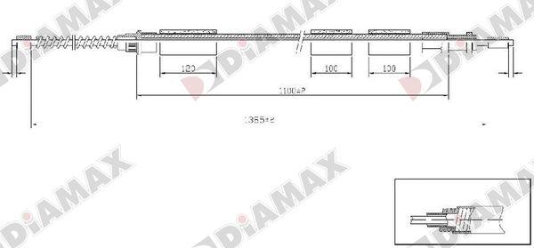 Diamax AA3018 - Трос, гальмівна система autozip.com.ua