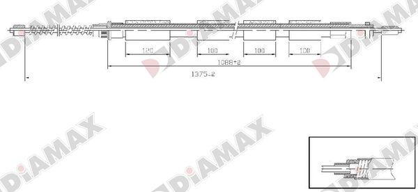 Diamax AA3017 - Трос, гальмівна система autozip.com.ua