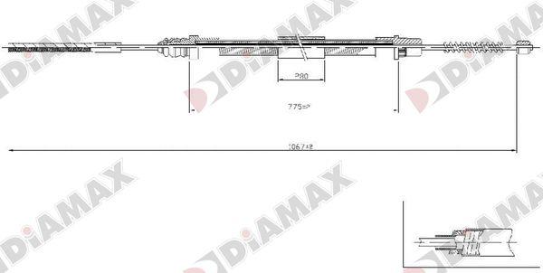 Diamax AA3035 - Трос, гальмівна система autozip.com.ua