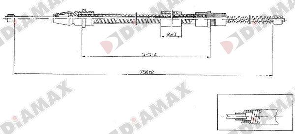 Diamax AA3032 - Трос, гальмівна система autozip.com.ua