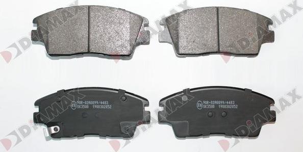 Diamax N09902 - Гальмівні колодки, дискові гальма autozip.com.ua