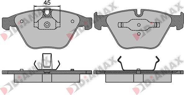 Diamax N09472 - Гальмівні колодки, дискові гальма autozip.com.ua