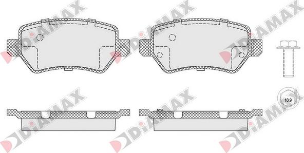 Diamax N09524 - Гальмівні колодки, дискові гальма autozip.com.ua