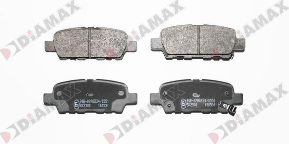 Diamax N09869 - Гальмівні колодки, дискові гальма autozip.com.ua