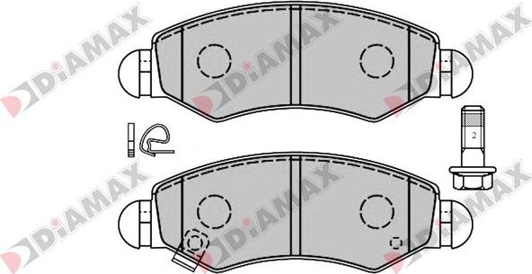 Diamax N09398 - Гальмівні колодки, дискові гальма autozip.com.ua