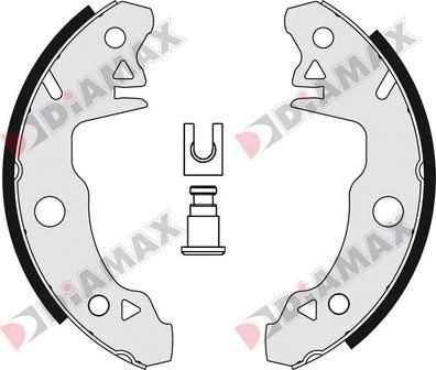 Diamax N01006 - Комплект гальм, барабанний механізм autozip.com.ua