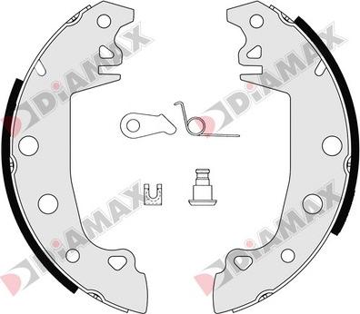 Diamax N01020 - Комплект гальм, барабанний механізм autozip.com.ua