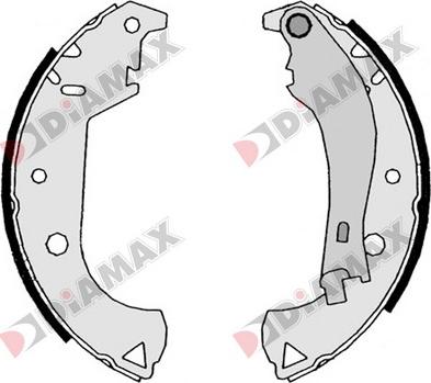 Diamax N01102 - Комплект гальм, барабанний механізм autozip.com.ua