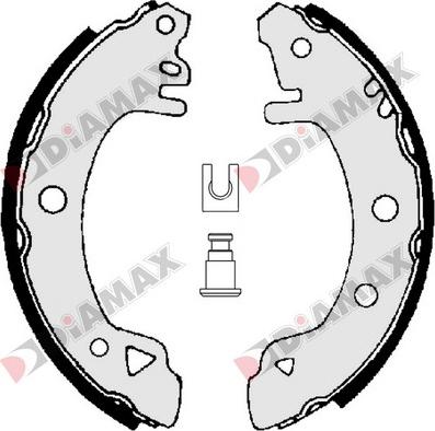 Diamax N01185 - Комплект гальм, барабанний механізм autozip.com.ua