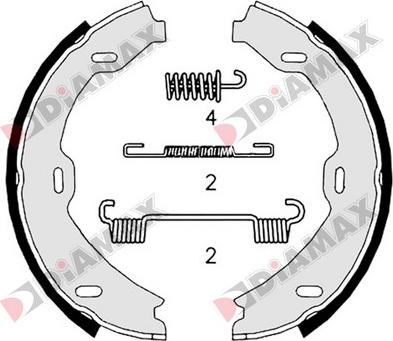 Diamax N01342 - Комплект гальм, ручник, парковка autozip.com.ua