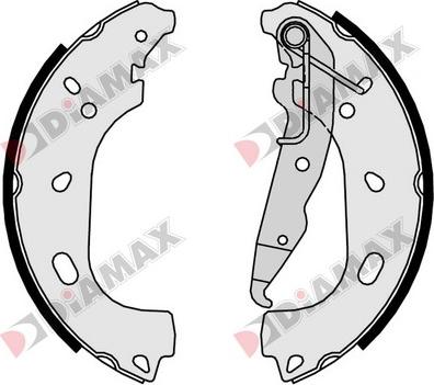 Diamax N01362 - Комплект гальм, барабанний механізм autozip.com.ua