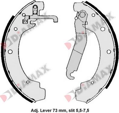 Diamax N01220 - Комплект гальм, барабанний механізм autozip.com.ua