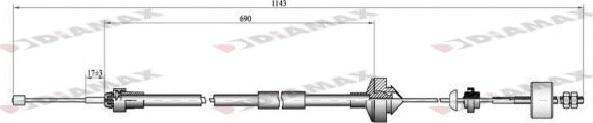 Diamax T8030 - Трос, управління зчепленням autozip.com.ua