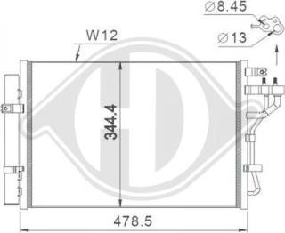 Diederichs DCC1945 - Конденсатор, кондиціонер autozip.com.ua