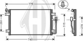 Diederichs DCC1490 - Конденсатор, кондиціонер autozip.com.ua