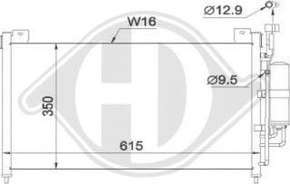 Diederichs DCC1673 - Конденсатор, кондиціонер autozip.com.ua