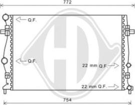 Diederichs DCM3474 - Радіатор, охолодження двигуна autozip.com.ua