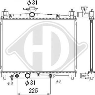 Diederichs DCM3219 - Радіатор, охолодження двигуна autozip.com.ua