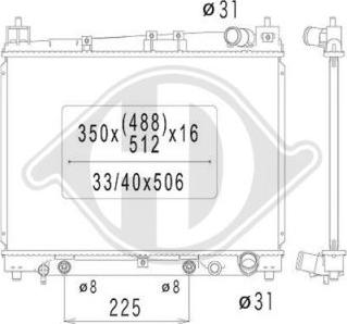 Diederichs DCM3214 - Радіатор, охолодження двигуна autozip.com.ua