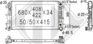 Diederichs DCM2417 - Радіатор, охолодження двигуна autozip.com.ua