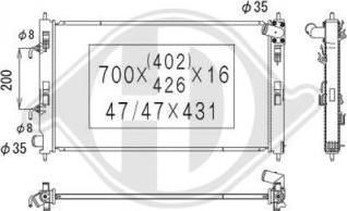 Diederichs DCM2540 - Радіатор, охолодження двигуна autozip.com.ua