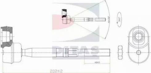 Ditas A2-5406 - Осьовий шарнір, рульова тяга autozip.com.ua