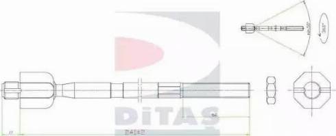 Ditas A2-5657 - Осьовий шарнір, рульова тяга autozip.com.ua