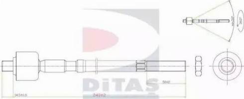 Ditas A2-5387 - Осьовий шарнір, рульова тяга autozip.com.ua